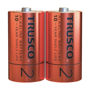 トラスコ アルカリ乾電池 １０年 単２ （２本入） TRUSCO アルカリ乾電池10年 TLR14GPL-2S-イメージ1