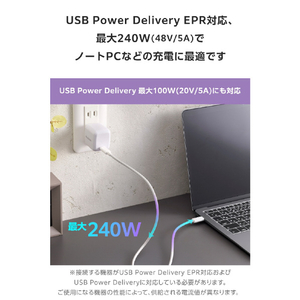 エレコム USB2．0ケーブル(USB Type-C(TM) - USB Type-C/240W) ホワイト MPA-CCPE05WH-イメージ4