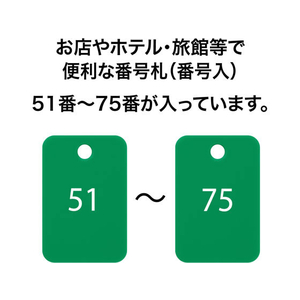 オープン工業 スチロール番号札 角型 51～75 緑 FC87667-BF-56-GN-イメージ2