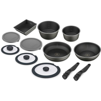 アイリスオーヤマ ダイヤモンドコートパン ディープラス ガス 12点 ロイヤルグレー FCU2685-DCG-S12S