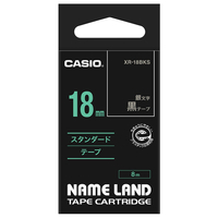 カシオ ネームランド用テープ(黒テープ・18mm幅) XR-18BKS