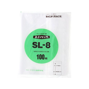 生産日本社（セイニチ） ユニパック(R) 厚口 560×400×0.08mm 100枚入 FCV4080-SL-8-イメージ1