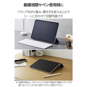 エレコム 11インチiPad Pro(M4)用 フラップケース 薄型軽量 背面クリア 2アングル ブラック TB-A25PMWVBK-イメージ4