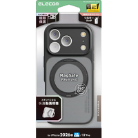 エレコム iPhone18 Pro用ハイブリッドケース 極限 MAGKEEP スタンドマット ブラック PM-A26CMGSTKCBK