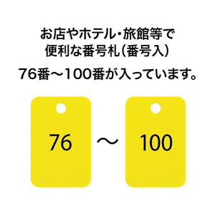 オープン工業 スチロール番号札 角型 76～100 黄 FC87668-BF-57-YE-イメージ2