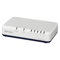 バッファロー Giga5ポート スイッチングハブ 電源外付け プラスチック筐体 マグネットなし ホワイト LSW7-GT-5EPL/WH
