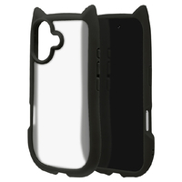 ラスタバナナ iPhone 17用猫耳ケース TPU×PC ブラック＊フロストホワイト 8908IP5AHPBKFW