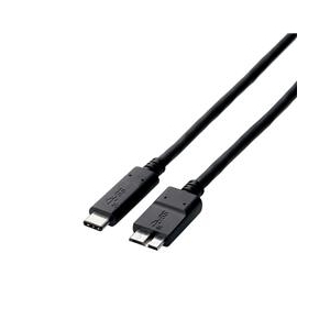 エレコム USB3．1ケーブル(認証品、C-microB) 0．5m ブラック USB3-CMB05NBK-イメージ1