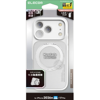 エレコム iPhone18 Pro用ハイブリッドケース 極限 MAGKEEP スタンドマット ホワイト PM-A26CMGSTKCWH