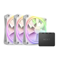 NZXT 120mm 両面RGBファン 3個&RGB照明コントローラーセットモデル ホワイト RFD12TFW1