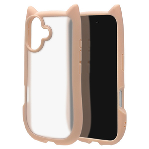ラスタバナナ iPhone 17用猫耳ケース TPU×PC ピンク＊フロストホワイト 8909IP5AHPPKFW-イメージ1
