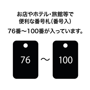 オープン工業 スチロール番号札 角型 76～100 黒 FC87669-BF-57-BK-イメージ2
