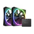 NZXT 140mm 両面RGBファン 2個&RGB照明コントローラーセットモデル ブラック RF-D14DF-B1