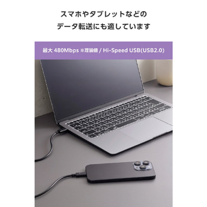 エレコム USB2．0ケーブル(USB Type-C(TM) - USB Type-C/240W) ブラック MPA-CCPE15BK-イメージ6
