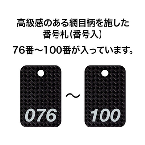 オープン工業 スチロール番号札 角型網目 76～100 黒 FC87670-BF-83-BK-イメージ2