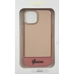 GUESS iPhone 14用ダブルレイヤー 背面ケース ピンク GUHCP14SHGCOP-イメージ1