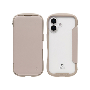 Hamee iPhone17用 ダイアリーポリカーボネートクリアケース IFACE REFLECTION ベージュ 41-183346-イメージ1