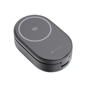 HACRAY Qi2 25W認証 3 in 1 折りたたみワイヤレス充電スタンド ブラック HR-T11BK-イメージ1