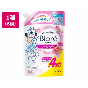KAO ビオレu キラキラローズの香りつめかえ1.32L ×6個 FCD800Y-イメージ1