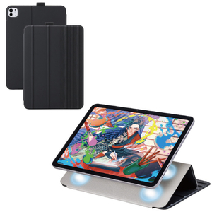 エレコム 11インチiPad Pro(M4)用フラップケース 角度調整 ドローイング 7アングル ブラック TB-A25PMWVDBK-イメージ2