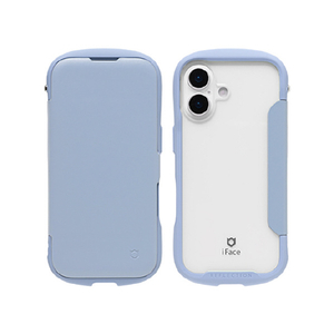 Hamee iPhone17用 ダイアリーポリカーボネートクリアケース IFACE REFLECTION ペールブルー 41-183353-イメージ1