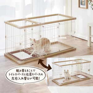 ペティオ 犬用 トイレのしつけが出来る ドッグルームサークルPlus ベージュ レギュラー FCE963X-W27669-イメージ3