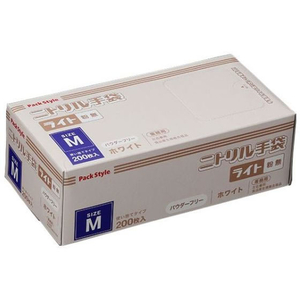パックスタイル ニトリル手袋 ライト 白 粉無 M 200枚 FC183SH-00586528-イメージ2