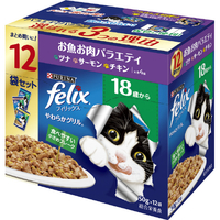 ネスレ日本 ピュリナフィリックス パウチ やわらかグリル 18歳 お魚お肉バラエティ(50g×12袋入り) ﾌｲﾘﾂｸｽ18ｻｲｵｻｶﾅｵﾆｸﾊﾞﾗｴﾃｲ