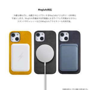 ABBI SIGNATURE iPhone 16 Pro用MARGOT イタリアンレザー MagSafe対応バックカバー ブラック ABS27336I16PR-イメージ10