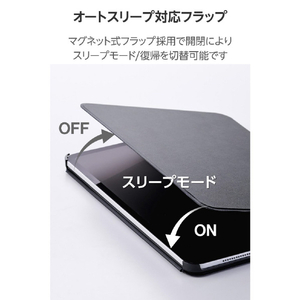 エレコム iPad mini(A17 Pro)用フラップケース 薄型軽量 CHIC STYLE スリープ対応 ブラック TB-A25PMWVH2BK-イメージ7