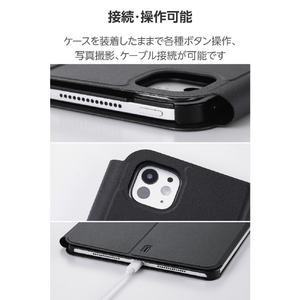 エレコム iPad mini(A17 Pro)用フラップケース 薄型軽量 CHIC STYLE スリープ対応 ブラック TB-A25PMWVH2BK-イメージ8