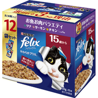 ネスレ日本 ピュリナフィリックス パウチ やわらかグリル 15歳 お魚お肉バラエティ(50g×12袋入り) ﾌｲﾘﾂｸｽ15ｻｲｵｻｶﾅｵﾆｸﾊﾞﾗｴﾃｲ