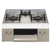 ノーリツ 【都市ガス用】ビルトインガスコンロ(幅60cm) オルシェ ガラストップ/シルバーミラー、フェイス/シルキーステンレス､ゴトク:ブラックホーロー N3WU3PWASKSTEC 12A13A