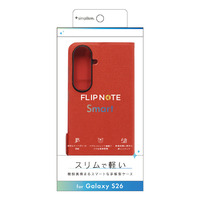 トリニティ Galaxy S26用 [Smart FlipNote] 薄型スマートフリップノートケース レッド TR-GA26S-FNS-LRD