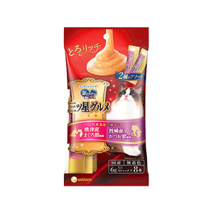 ユニ・チャーム 銀のスプーン 三ツ星グルメ おやつ にっぽんSelect とろリッチ 2種のアソート まぐろ節&かつお節使用 48g FC34918-イメージ1
