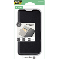 エレコム iPhone17 Pro用手帳型ケース 磁石付 耐衝撃 ブラック PM-A25CPLFY3BK