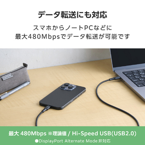 エレコム USB2．0ケーブル(USB Type-C(TM) - USB Type-C/240W/高耐久) ブラック MPA-CCPES05BK-イメージ7