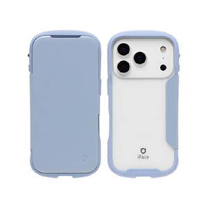 Hamee iPhone 17Pro用ダイアリーポリカーボネートクリアケース iFace Reflection ペールブルー 41-183384-イメージ1