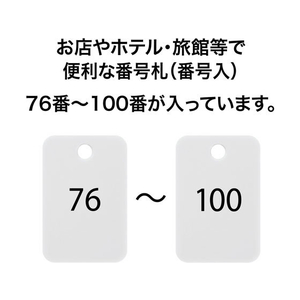 オープン工業 スチロール番号札 角型 76～100 白 FC87675-BF-57-WH-イメージ2