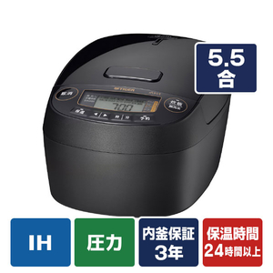 タイガー 圧力IHジャー炊飯器 e angle select グロスブラック JPV-10E6KG-イメージ1