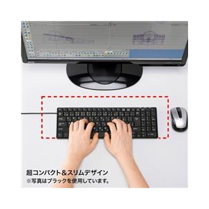 サンワサプライ USBスリムキーボード ホワイト SKB-SL17WN-イメージ2