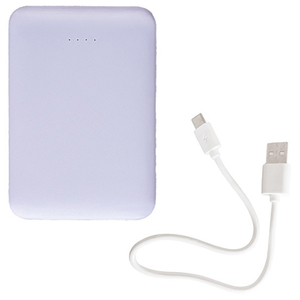 インプリンク Type-C1ポート/USB2ポート 超薄型モバイルバッテリー 5000mAh 30cm パープル IML1C2U5002PU-イメージ1