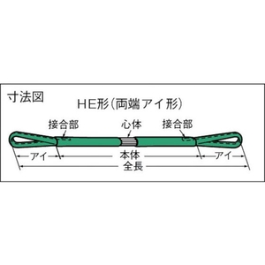 東レインターナショナル シライ/マルチスリング HE形 両端アイ形 1.0t 長さ1.5m FC955GX-3608573-イメージ5