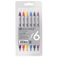 呉竹 ZIG クリーンカラーF 6色セット クリーンカラーFシリーズ TCS-6000T/6V