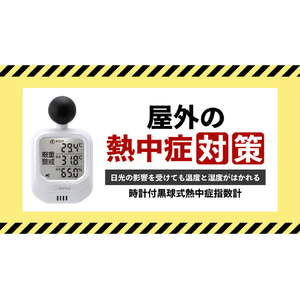 ドリテック 時計付黒球式熱中症指数計 ホワイト O-706WT-イメージ2