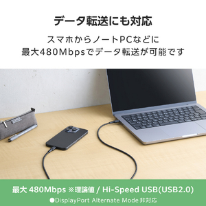 エレコム USB2．0ケーブル(USB?Type-C(TM)?-?USB?Type-C/240W/高耐久) ブラック MPA-CCPES15BK-イメージ7