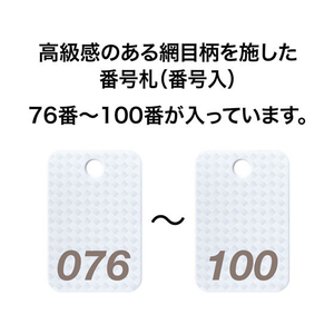 オープン工業 スチロール番号札 角型網目 76～100 白 FC87676-BF-83-WH-イメージ2