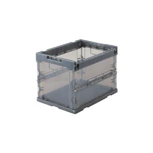 トラスコ中山 TRUSCO　α折りたたみコンテナ　20L　透明ブラック TR-S20BKBK-イメージ1