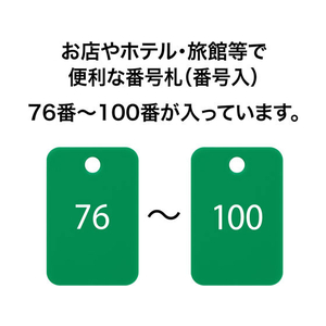 オープン工業 スチロール番号札 角型 76～100 緑 FC87677-BF-57-GN-イメージ2