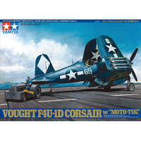 タミヤ 1/48 傑作機シリーズ No．85 ヴォート F4U-1D コルセア モトタグ牽引セット T48ﾋ85F4U1DN